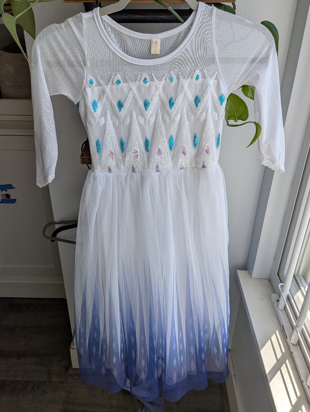 Girls Elsa Frozen 2 Fifth Spirit Costume Dress Sequins Tulle Size 120 / 5-6